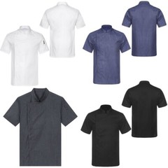 Men’s Women Chef Coats Workwear Chef T-shirts Cafe Chef Tops Formal Casual