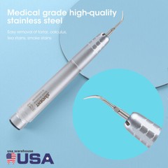 Dental Ultrasonic Air Perio Scaler Handpiece Hygienist 2-HOLES With 3 Tips st
