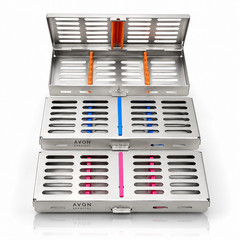 3 GERMAN DENTAL AUTOCLAVE STERILIZATION CASSETTE RACK BOX TRAY FOR 7 INSTRUMENT