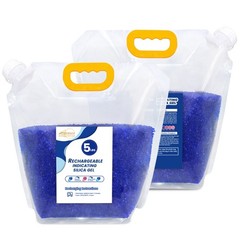 5 LBS Adsorbco Desiccant Beads, Indicating Silica Gel Beads (Blue to Pink)