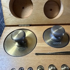 Balance Weight Set Grams (1-50g) (2 x 100g, 200g, 500g, 1kg, & 2kg) Brass 14pc.