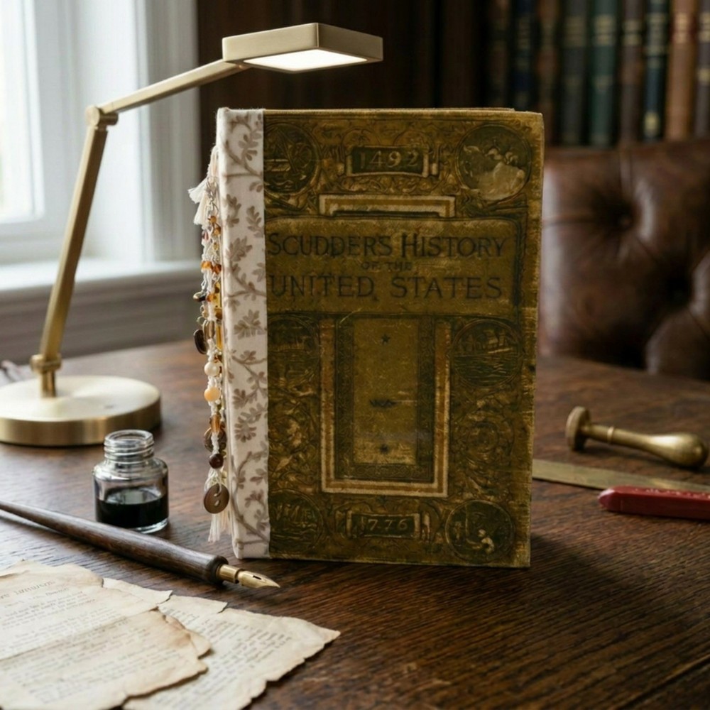 Newly Handmade blank book from a Vintage Scudder’s History of the United States