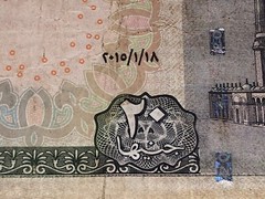 20 Egyptian Pounds bank note currency EGYPT REAL 20 Pounds available