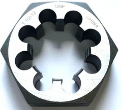 1-1/2-12 UNF CARBON STEEL HEX RETHREADING DIE – NEW!