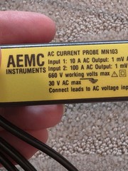 AEMC MN-103 AC Current Probe 10A – 1mV/mA 100A – 1mV/A Used Excellent Free Ship