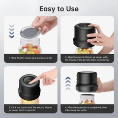 Electric Mason Jar Vacuum Sealer Kit for Wide Mouth and Regular Mouth Mason Jars