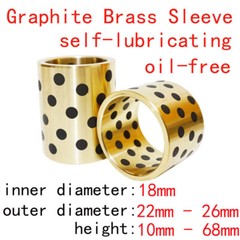 1pcs 18mm ID 22mm-26mm OD Graphite Brass Sleeve Hollow Round Wear-resistant Bush