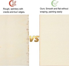15 Pcs 4 x 6 Inch Unfinished Wood Squares Natural Wooden Craft Boards Set