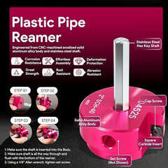 PVC ABS Pipe Reamer Kit 6Pcs -1″,1-1/2″, 2″, 3″, and 4″ Set for 1/2″ Drills Tool