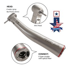 SANDENT 1:5 LED Increasing Contra Angle Handpiece Push Button Fiber Optic Dental