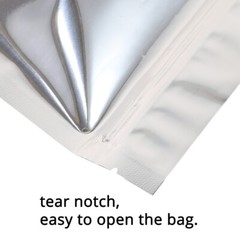 Multi-Size Silver Foil Mylar Glossy Stand Up Zip Lock Bag w/ Rectangle Window