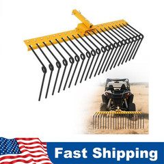 Landscape Rake 48/60 Inch Straw Rake Fits 2″ Receiver for Lawn Tractors ATV/UTV