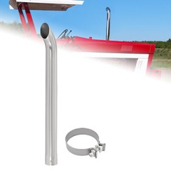 Stainless Steel Curved Exhaust Pipe Stack For Farmall IH 1026 1066 1466 w/Clamp