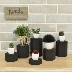 Wooden 6pcs Hexagon Risers for Display Jewelry And Additions Display Stand