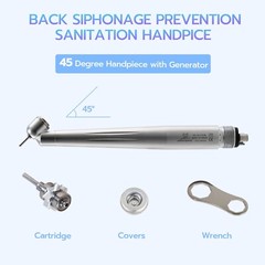 Dental Surgical 45 Degree High Speed Handpiece Push Button Single Spray 4 Holes