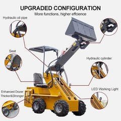 NEW Mini Wheel Type Skid Steer Loader Riding Skid Machine 13.5HP EPA For Sale