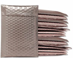 Nude Pink Metallic Bubble Mailers 8×12, 6×10, 4×8, Assorted Combo Shipping Pack