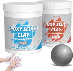 1 Pound Natural Epoxy Putty Sculpt Clay, 2 Part (A & B) Modeling Compound for Sc