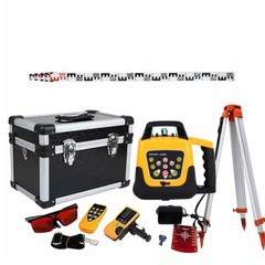 500m Self-leveling Red Laser Level 360 Rotating Rotary w/1.65M Tripod + 5M Staff