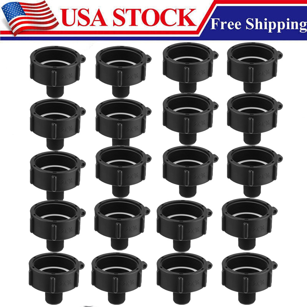 20X 275 330 G IBC Tote Adapter 2 NPT (NPS) Fine Thread x3/4 Male Garden Hose US