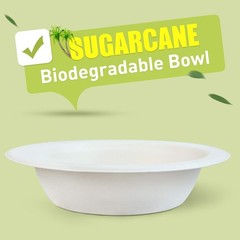 Green Earth, 16 oz, 125-Count, Compostable Bowls, Natural Bagasse (Sugarcane …