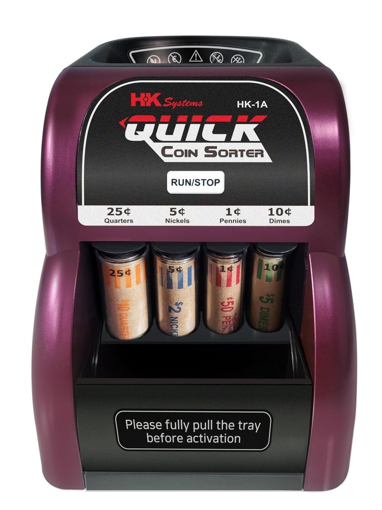 HK1A, USD Coin Sorter, Sorts 260 Coins Per Minute into Coin Wrappers, 1 Row C…