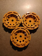 3 PACK… 5” Premium Double Row Diamond Cup Wheel 18 Seg. 5/8”-11 30/40 Grit