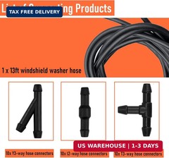 4M/13Ft Universal Washer Fluid Hose with 30 Hose Connectors, Car Windshield Wash
