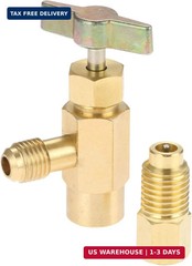 R1234YF Self-Sealing Can Tap with R134A Tank Adapter, 1/2” to 1/4” SAE Refrige