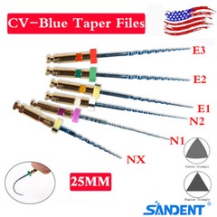 6pcs Dental Endo treatment Root Canal Engine Hand Use NiTi Rotary Files 25MM