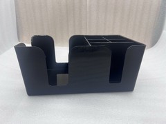Choice 6-Compartment Bar Caddy Black Plastic Countertop Organizer Napkins Straws