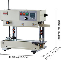 Continuous Bag Band Sealing Machine, 0.24-0.47 in Seal Width, Vertical Band Seal