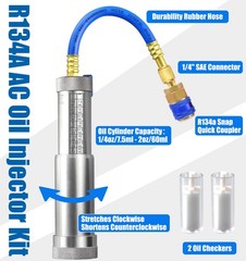 AC Oil Dye Injector Kit for R134a Refrigerant System with 1/4″ SAE Connector and
