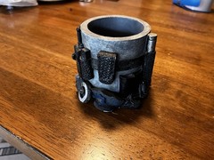 Vanmark Porcelain Police-Themed Desk Pencil Holder Organizer Cup Blue/Gray