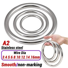 Stainless Steel Round Rings Heavy Duty Solid Metal O Ring Welded Smooth 15~150mm