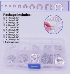 120 E Clips C CIRCLIPS Stainless Steel Kit Retaining Ring Assorted 1.5mm to 10mm