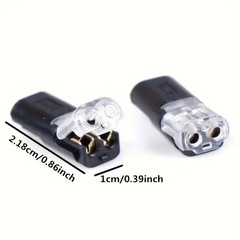 20/50 Pieces of Locking Plug-In Dual-Wire Led Connectors, 2-Pin 2-Way