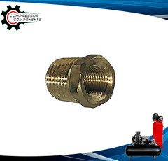 1/4″ MNPT x 1/8″ FNPT Brass Reducer Bushing Adapter / Pipe Reducer Hex Fitting