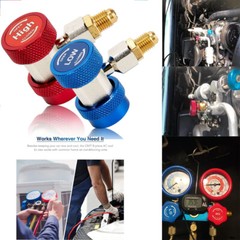 A/C Quick Coupler Connector Adapters High & Low Manifold AC Gauge Set 1/4″ Flare
