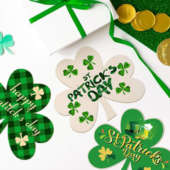 8 Pieces 11 Inches St. Patrick’S Day Wooden Shamrock Ornament Unfinished Cutout
