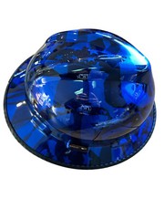 Custom Hydro Dipped MSA V-Gard Full Brim Kandy Blue Flags w/edgegard