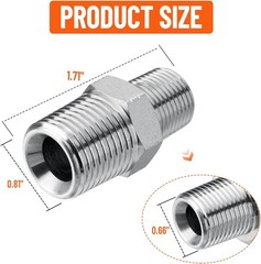 10 Pack Hydraulic Adapter: 3/8″ NPTF Male x 1/2″ NPTF Male Hydraulic Fittings