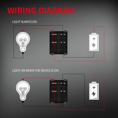 3 Pack On Off Red Light Rocker Switch 250V AC 30 AMP 125V 30A DPST 4 lug legs