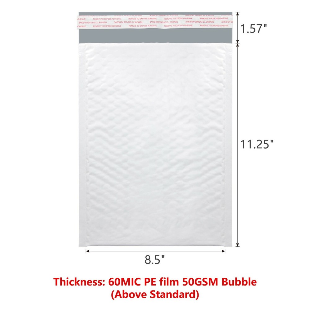 KSK Packaging 8.5″ x 11.25″ Poly Bubble Mailers Padded Envelopes