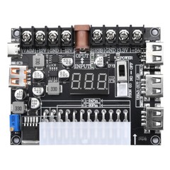 20/24Pin ATX Power Supply Breakout Board Adjustable Voltage Module + Case New