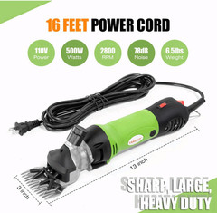 Sheep Shears 500W Professional Clippers, 6-Speed Grooming for Livestock