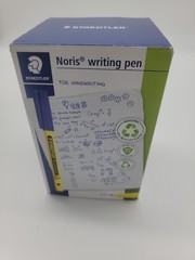 Box of 50 STAEDTLER Noris Writing Pen Fineliner 0.6mm Tip, Blue, Water Based NEW
