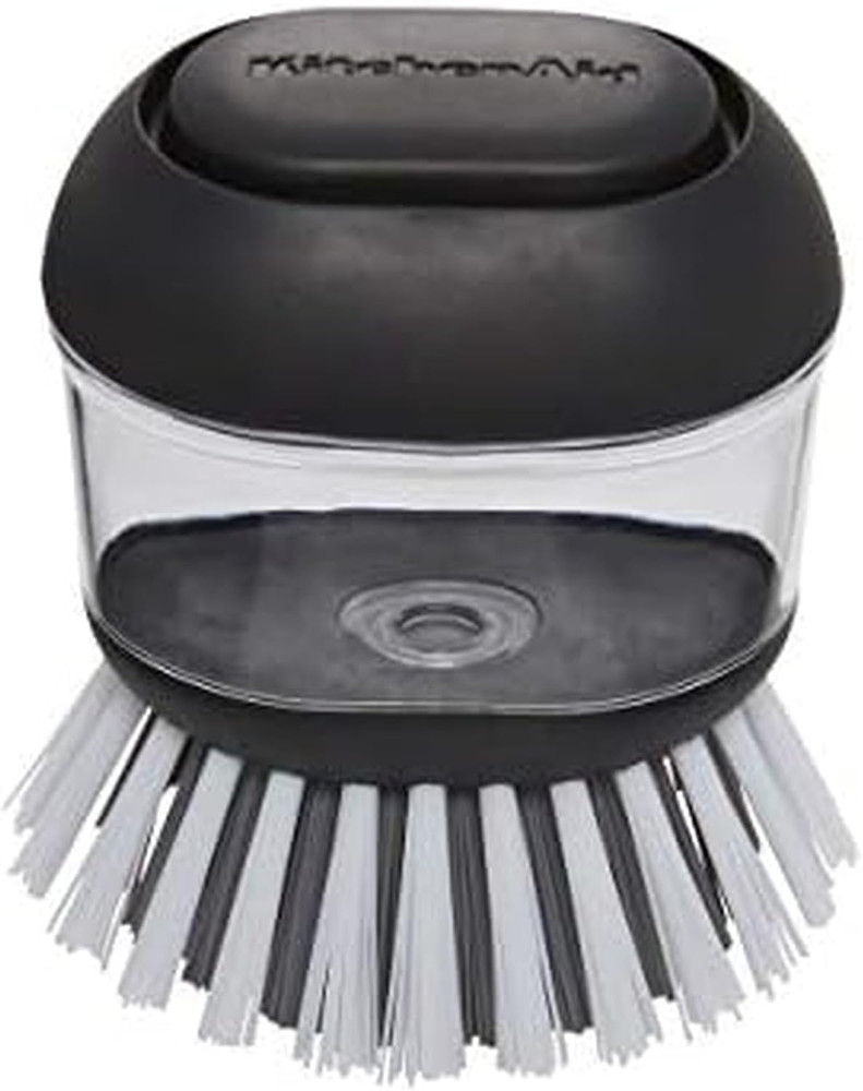 Soap Dispensing Palm Brush with Built in Easy to Fill Soap Dispenser, Non Slip G