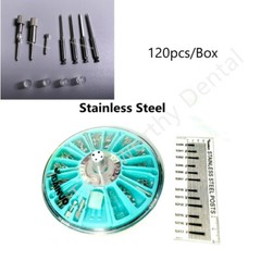 Dental Stainless Steel Screw Post Root Canal Pin Conical Core Crown SS 120/Box