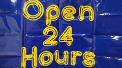 Heavy Duty Vinyl Open 24 Hours Banner for Store Business. (00)